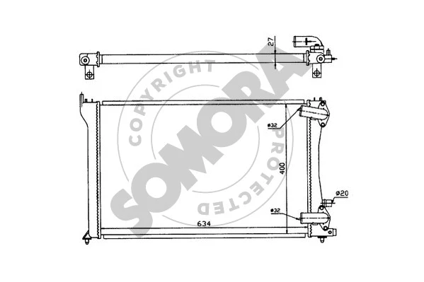223244 SOMORA Радиатор, охлаждение двигателя (фото 1)