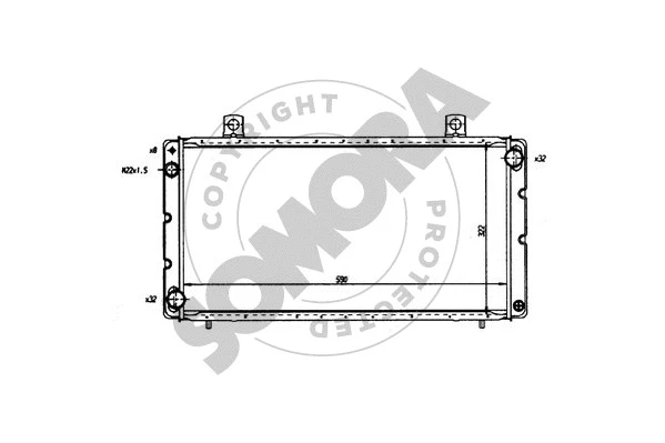 271040 SOMORA Радиатор, охлаждение двигателя (фото 1)