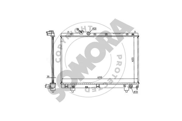 315140 SOMORA Радиатор, охлаждение двигателя (фото 1)