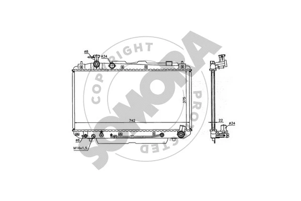 316640B SOMORA Радиатор, охлаждение двигателя (фото 1)