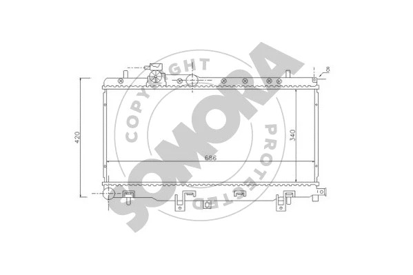 331140A SOMORA Радиатор, охлаждение двигателя (фото 1)