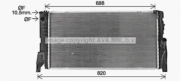 BW2585 AVA Радиатор, охлаждение двигателя (фото 1)