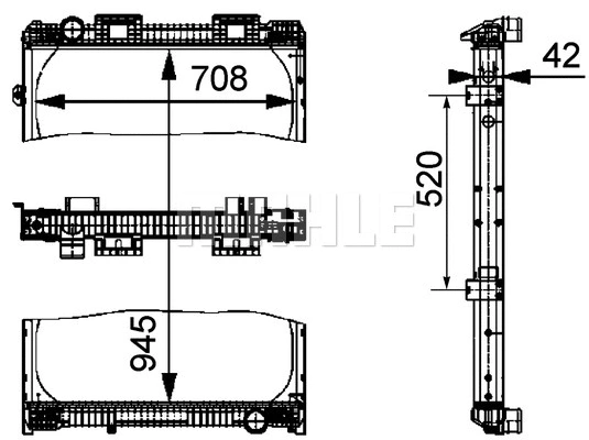 CR 707 000P KNECHT/MAHLE Радиатор, охлаждение двигателя (фото 1)