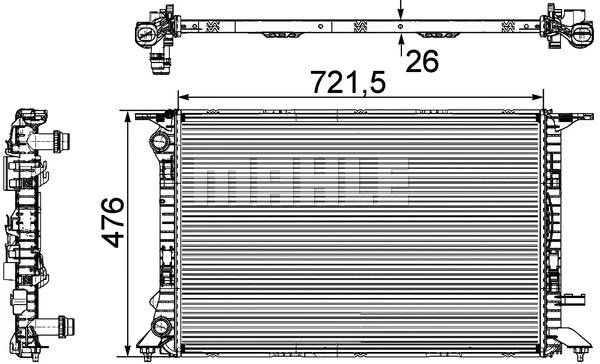 CR 905 000P KNECHT/MAHLE Радиатор, охлаждение двигателя (фото 4)