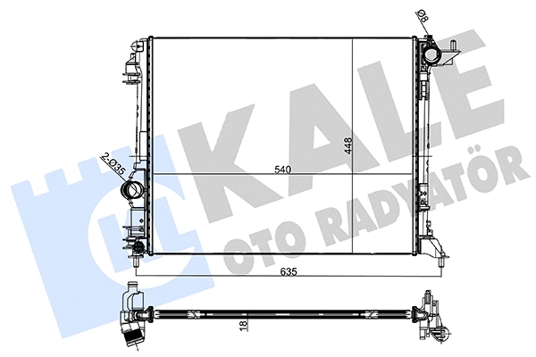 333800 KALE OTO RADYATÖR Радиатор, охлаждение двигателя (фото 1)