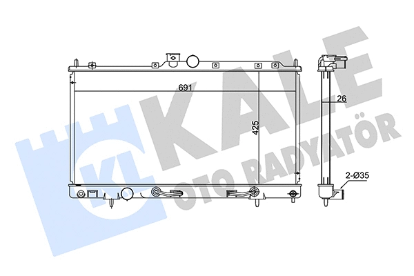 347945 KALE OTO RADYATÖR Радиатор, охлаждение двигателя (фото 1)
