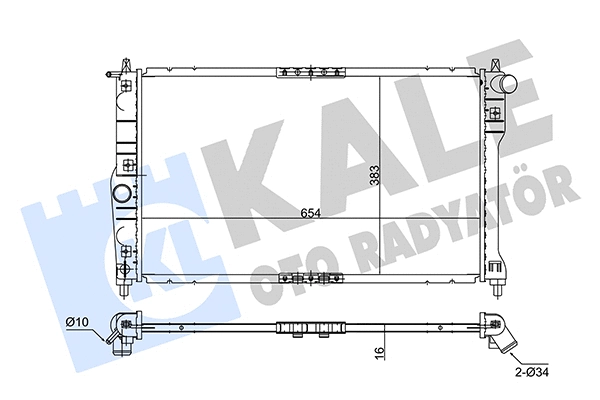 348205 KALE OTO RADYATÖR Радиатор, охлаждение двигателя (фото 1)