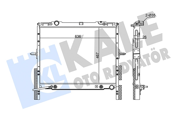 349255 KALE OTO RADYATÖR Радиатор, охлаждение двигателя (фото 1)