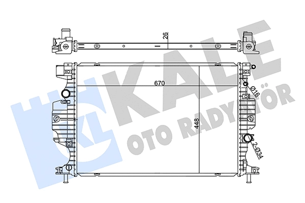 355895 KALE OTO RADYATÖR Радиатор, охлаждение двигателя (фото 1)