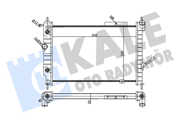 356995 KALE OTO RADYATÖR Радиатор, охлаждение двигателя (фото 1)