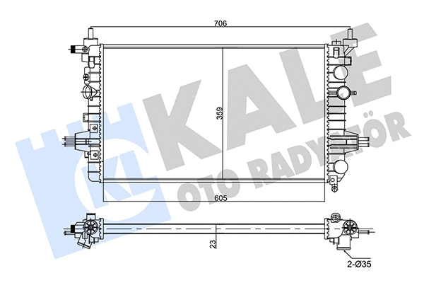 357020 KALE OTO RADYATÖR Радиатор, охлаждение двигателя (фото 1)
