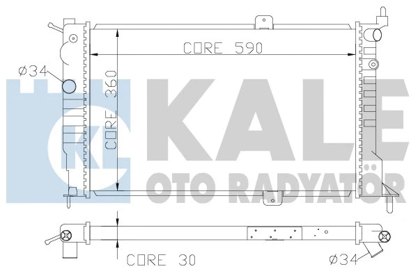 371000 KALE OTO RADYATÖR Радиатор, охлаждение двигателя (фото 1)