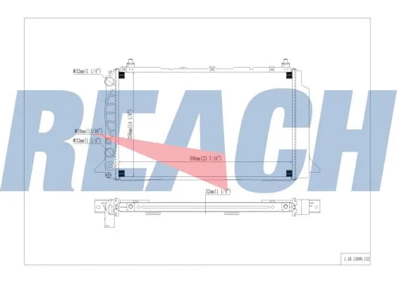 1.40.13099.132 REACH Радиатор, охлаждение двигателя (фото 1)