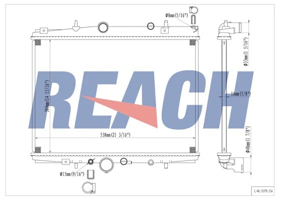 1.40.13379.116 REACH Радиатор, охлаждение двигателя (фото 1)