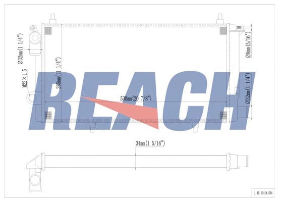 1.40.13414.534 REACH Радиатор, охлаждение двигателя (фото 1)