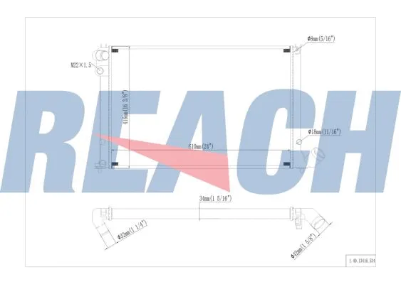 1.40.13416.534 REACH Радиатор, охлаждение двигателя (фото 1)