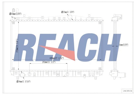 1.40.13519.116 REACH Радиатор, охлаждение двигателя (фото 1)
