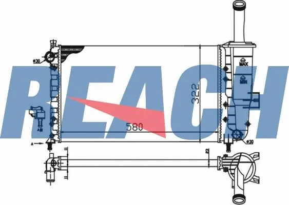 1.40.13566.523 REACH Радиатор, охлаждение двигателя (фото 1)