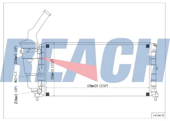 1.40.13647.523 REACH Радиатор, охлаждение двигателя (фото 1)