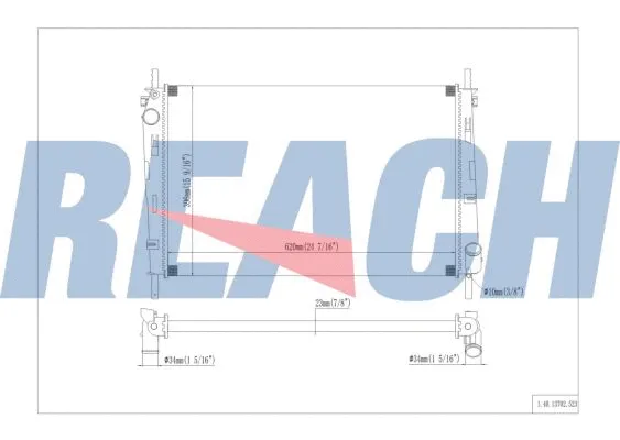 1.40.13702.523 REACH Радиатор, охлаждение двигателя (фото 1)