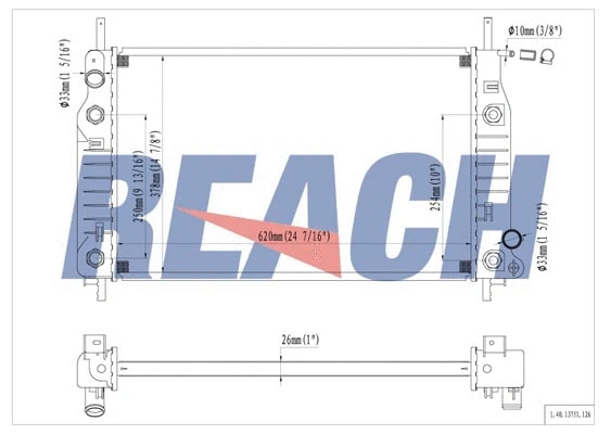 1.40.13751.126 REACH Радиатор, охлаждение двигателя (фото 1)