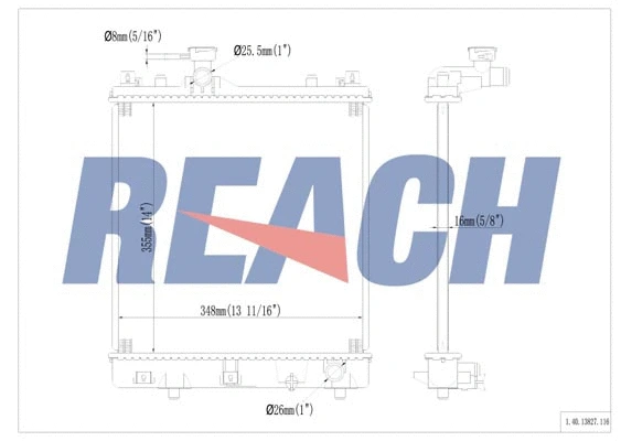 1.40.13827.116 REACH Радиатор, охлаждение двигателя (фото 1)