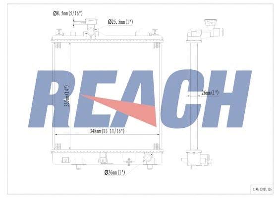 1.40.13827.126 REACH Радиатор, охлаждение двигателя (фото 1)