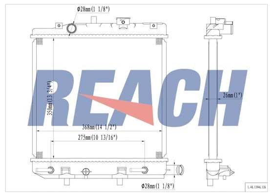 1.40.13946.126 REACH Радиатор, охлаждение двигателя (фото 1)