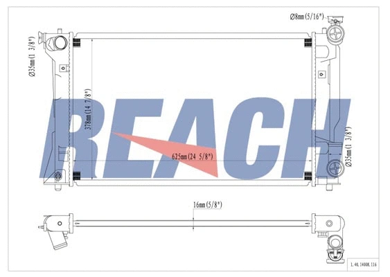 1.40.14008.116 REACH Радиатор, охлаждение двигателя (фото 1)