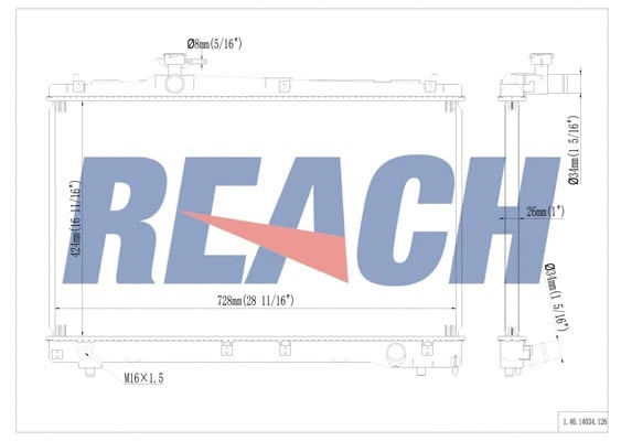 1.40.14034.126 REACH Радиатор, охлаждение двигателя (фото 1)