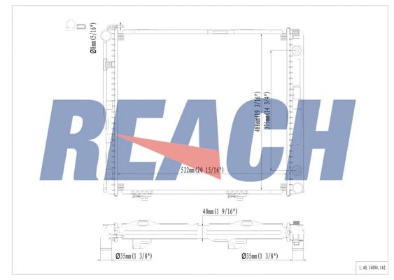 1.40.14094.142 REACH Радиатор, охлаждение двигателя (фото 1)