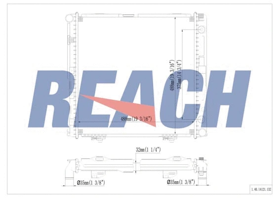 1.40.14121.132 REACH Радиатор, охлаждение двигателя (фото 1)