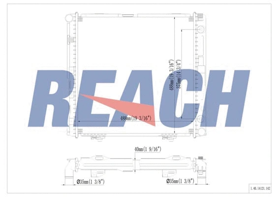 1.40.14121.142 REACH Радиатор, охлаждение двигателя (фото 1)