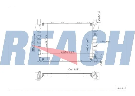 1.40.14136.142 REACH Радиатор, охлаждение двигателя (фото 1)