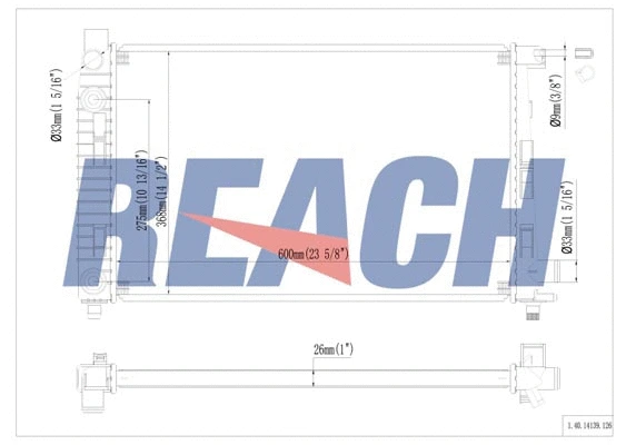 1.40.14139.126 REACH Радиатор, охлаждение двигателя (фото 1)