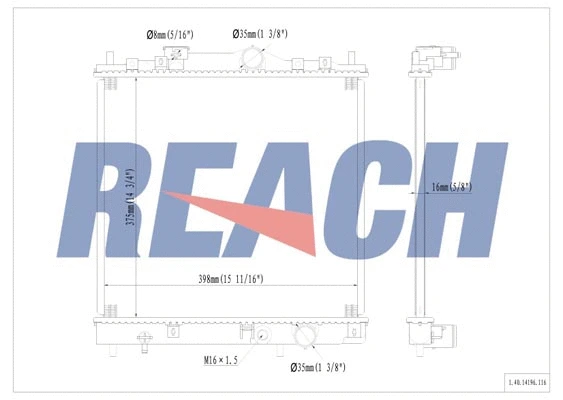1.40.14196.116 REACH Радиатор, охлаждение двигателя (фото 1)