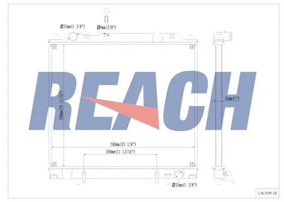 1.40.14199.126 REACH Радиатор, охлаждение двигателя (фото 1)