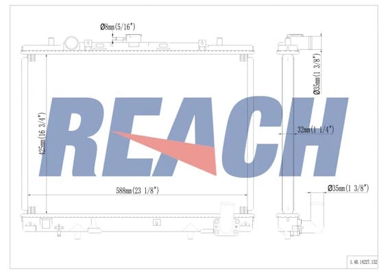 1.40.14227.132 REACH Радиатор, охлаждение двигателя (фото 1)