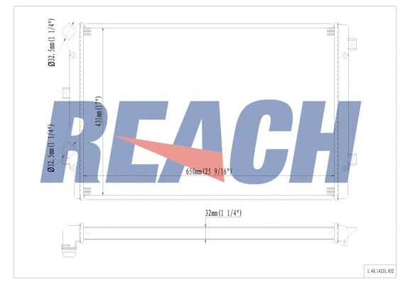 1.40.14231.032 REACH Радиатор, охлаждение двигателя (фото 1)