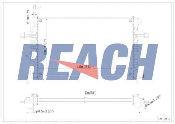 1.40.14308.122 REACH Радиатор, охлаждение двигателя (фото 1)