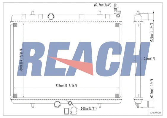 1.40.14549.126 REACH Радиатор, охлаждение двигателя (фото 1)