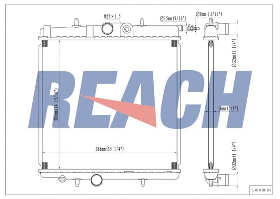 1.40.14568.116 REACH Радиатор, охлаждение двигателя (фото 1)
