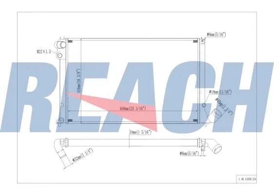 1.40.14599.534 REACH Радиатор, охлаждение двигателя (фото 1)