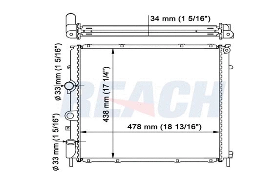 1.40.14680.534 REACH Радиатор, охлаждение двигателя (фото 1)