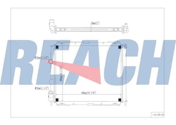 1.40.14701.126 REACH Радиатор, охлаждение двигателя (фото 1)