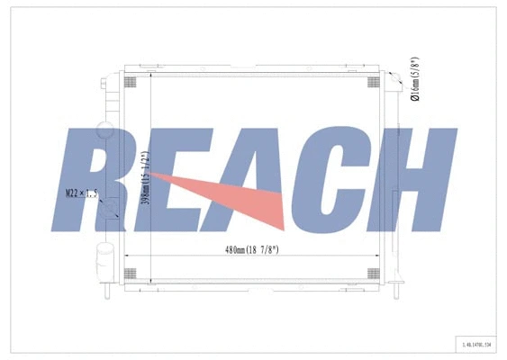 1.40.14701.534 REACH Радиатор, охлаждение двигателя (фото 1)