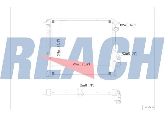 1.40.14703.132 REACH Радиатор, охлаждение двигателя (фото 1)