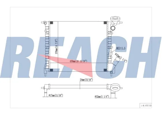 1.40.14737.523 REACH Радиатор, охлаждение двигателя (фото 1)