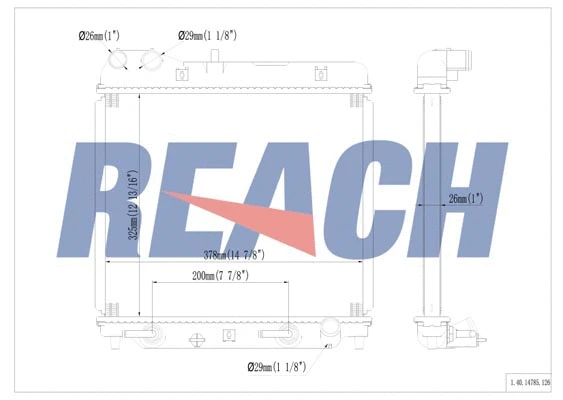 1.40.14785.126 REACH Радиатор, охлаждение двигателя (фото 1)