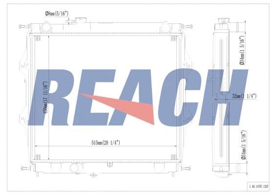 1.40.14787.132F REACH Радиатор, охлаждение двигателя (фото 1)
